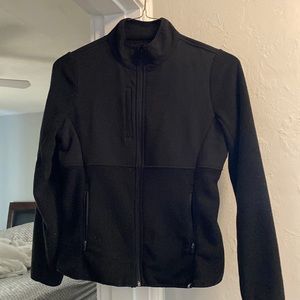 Figs fleece scrub jacket black size small